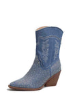 Amozae-Rhinestone Mid-Calf Pointed Toe Western Cowboy Boots