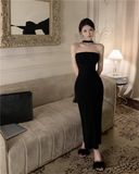 Amozae-dress to impress party dress nye outfits Backless Black Dress  YM1535