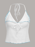 Amozae-Harajuku Sexy Bow Y2k Crop Top Summer White Camis Sling Backless 2025 Coquette Tank Top Kawaii Camis Women Clothing Corset tops