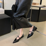 Amozae-Spring Autumn Pointed Toe Women Pumps Fashion Shallow Low Heel Shoes Ladies Street Style Mary Jane Shoes-Platform boots