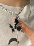 Amozae-y2k star cross butterfly heart set pendant / y2k star cross butterfly heart set pendant- Streetwear y2k outfits Fall Outfits Christmas Thanksgiving Gift New Year's Eve