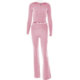 Amozae-Strick-Zweiteiler mit Reißverschluss- Streetwear y2k outfits Fall Outfits Christmas Thanksgiving Gift New Year's Eve