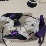 Amozae-kawaii shoes heels woman 2025 trend elegant lady shoes purple heels y2k Black heel high quality fashion shoes lolita goth heels for women prom shoes