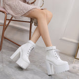 Amozae-Back To School Gifts Chunky Martin ankle boots