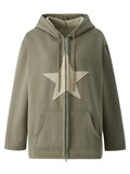 Amozae-Fall Outfits -Vintage baggy hoodie with star patch and zipper- Streetwear y2k outfits Fall Outfits Christmas Thanksgiving Gift New Year's Eve
