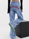 Amozae-Baggy boyfriend jeans with an embroidered motif on the back- Streetwear y2k outfits Fall Outfits Christmas Thanksgiving Gift New Year's Eve