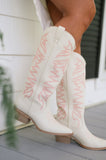 Amozae-Zerena Western Boots- Bone