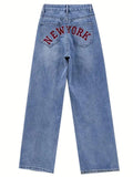 Amozae-Baggy boyfriend jeans with an embroidered motif on the back- Streetwear y2k outfits Fall Outfits Christmas Thanksgiving Gift New Year's Eve