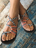 Amozae-Bohemian Rope Flat Sandals