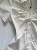 Amozae-90s Vintage Clothes Women Summer Y2k Top T shirt Bow Crop Sexy Lace Casual Korea Short sleeve White Tees Bady Harajuku Femme Tee