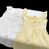 Amozae-Vest Dress With Small Flying Sleeves French Style 2025 Summer New Style Retro Pure Pure First Love Temperament Slim Short Dress