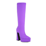 Amozae-Back To School Gifts Candy Pointed Toe Super High Heel Boots