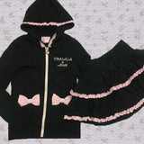 Amozae-Pink Kawaii Y2K Short Skirts Aesthetics Lace Women Clothes Harajuku Sexy Graphic Femme Suit Cute Sweet Girl Kpop Emo Mini Skirt