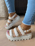 Amozae-Chain Adjusting Buckle Thick Sole Sandals