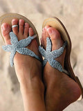 Amozae-Starfish Pattern Beaded Sandals