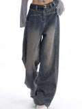 Amozae-2000er Y2K Vintage Baggy Boyfriend Jeans mit Wasch Effekt- Streetwear y2k outfits Fall Outfits Christmas Thanksgiving Gift New Year's Eve