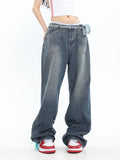 Amozae-Blue denim baggy boyfriend jeans- Streetwear y2k outfits Fall Outfits Christmas Thanksgiving Gift New Year's Eve