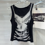 Amozae-Gothic Tank Top Y2k Summer Punk Camis Women Clothes Vintage 2000s Sexy Drak Slim Hot Girl Streetwear Crops Tops Aesthetic Tees