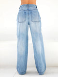 Amozae-Vintage Blaue Vielseitige Boyfriend Jeans mit Wasch Effekt- Streetwear y2k outfits Fall Outfits Christmas Thanksgiving Gift New Year's Eve