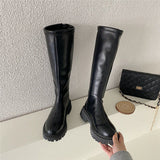 Amozae-Back To School Gifts Square Heel Over The Knee Long Boots