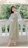 Amozae-dress to impress party dress nye outfits Beautiful Halterneck Chiffon Temperament Floral Dress Fairy Party Dress YM1679