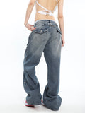 Amozae-Blue denim baggy boyfriend jeans- Streetwear y2k outfits Fall Outfits Christmas Thanksgiving Gift New Year's Eve