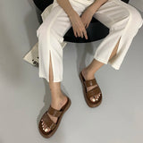 Amozae-2024 New Gladiator Summer Sandalias Fashion Platform Flats Elegant Open Toe Slippers Comfort Beach Slides-Platform boots