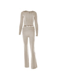 Amozae-Strick-Zweiteiler mit Reißverschluss- Streetwear y2k outfits Fall Outfits Christmas Thanksgiving Gift New Year's Eve
