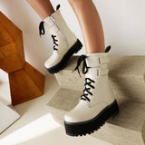 Amozae-Back To School Gifts Double Row Metal Belt Martin Boots