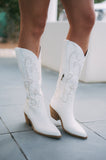 Amozae-Natalie Western Boots-White