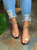 Amozae-Chain Transparent Flat Sandals