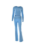 Amozae-Strick-Zweiteiler mit Reißverschluss- Streetwear y2k outfits Fall Outfits Christmas Thanksgiving Gift New Year's Eve