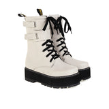 Amozae-Back To School Gifts Double Row Metal Belt Martin Boots