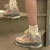 Amozae-Back To School Gifts Aesthetic Butterfly Bat Patchwork Sneakers