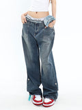 Amozae-Blue denim baggy boyfriend jeans- Streetwear y2k outfits Fall Outfits Christmas Thanksgiving Gift New Year's Eve