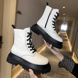 Amozae-Back To School Gifts platform black short boots