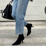 Amozae-Winter Women Pointed Toe Sock Boots Fashion Short Booties Designer High Heels Shoes Botas Mujer-Platform boots