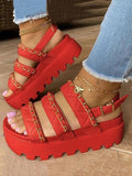 Amozae-Chain Adjusting Buckle Thick Sole Sandals