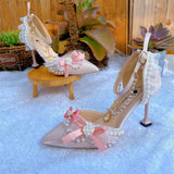 Amozae-kawaii shoes pink kitten heels Weddings bridal shoes heels woman luxury lolita heels for ladies y2k pearl heeled shoes women elegant prom shoes