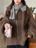 Amozae-Fall Outfits -Oversize hooded cardigan- Streetwear y2k outfits Fall Outfits Christmas Thanksgiving Gift New Year's Eve