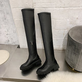 Amozae-Back To School Gifts Square Heel Over The Knee Long Boots