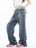 Amozae-Blue denim baggy boyfriend jeans- Streetwear y2k outfits Fall Outfits Christmas Thanksgiving Gift New Year's Eve