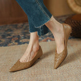 Amozae-2023 Women New Fashion Spring Autumn Low Thin Heels Shoes Office Ladies Pointed Toe Shallow Elegant Genuine Leather Party Pumps