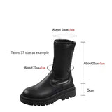 Amozae-Stretch Modern Women Over the Knee High Boots Fashion Round Toe Shoes Autumn Winter Thick Heel Ladies Long Booties-Platform boots