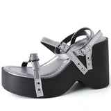 Amozae-Designer Summer Chunky Women Sandals Fashion Open Toe Platform Wedges Heel Shoes Ladies Outdoor Dress Gladiator Pumps-Platform boots