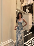 Amozae-dress to impress party dress nye outfits Elegant A Line Floral Blue Prom Dress Birthday Outfits YM1709