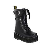 Amozae-Back To School Gifts Double Row Metal Belt Martin Boots