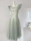 Amozae-birthday dress pretty outfits Vintage-Inspired Pastel Green Summer Maxi Dress