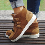 Amozae Casual Laced Front Ankle Boots