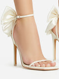 Amozae-Fairytale Ankle Strap Bow Decor Heel